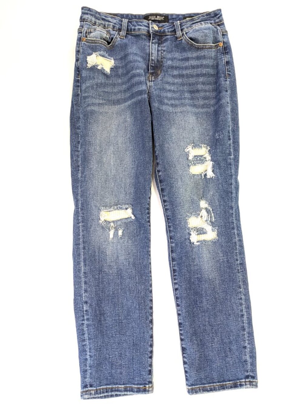 Judy Blue Jeans - Women's 9/29 - Blue Distressed Boyfriend Fit